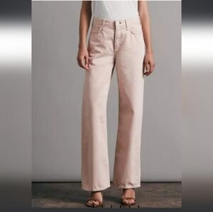 Rag & Bone Logan Mid Rise Wide Leg Button Fly In Blush Jeans